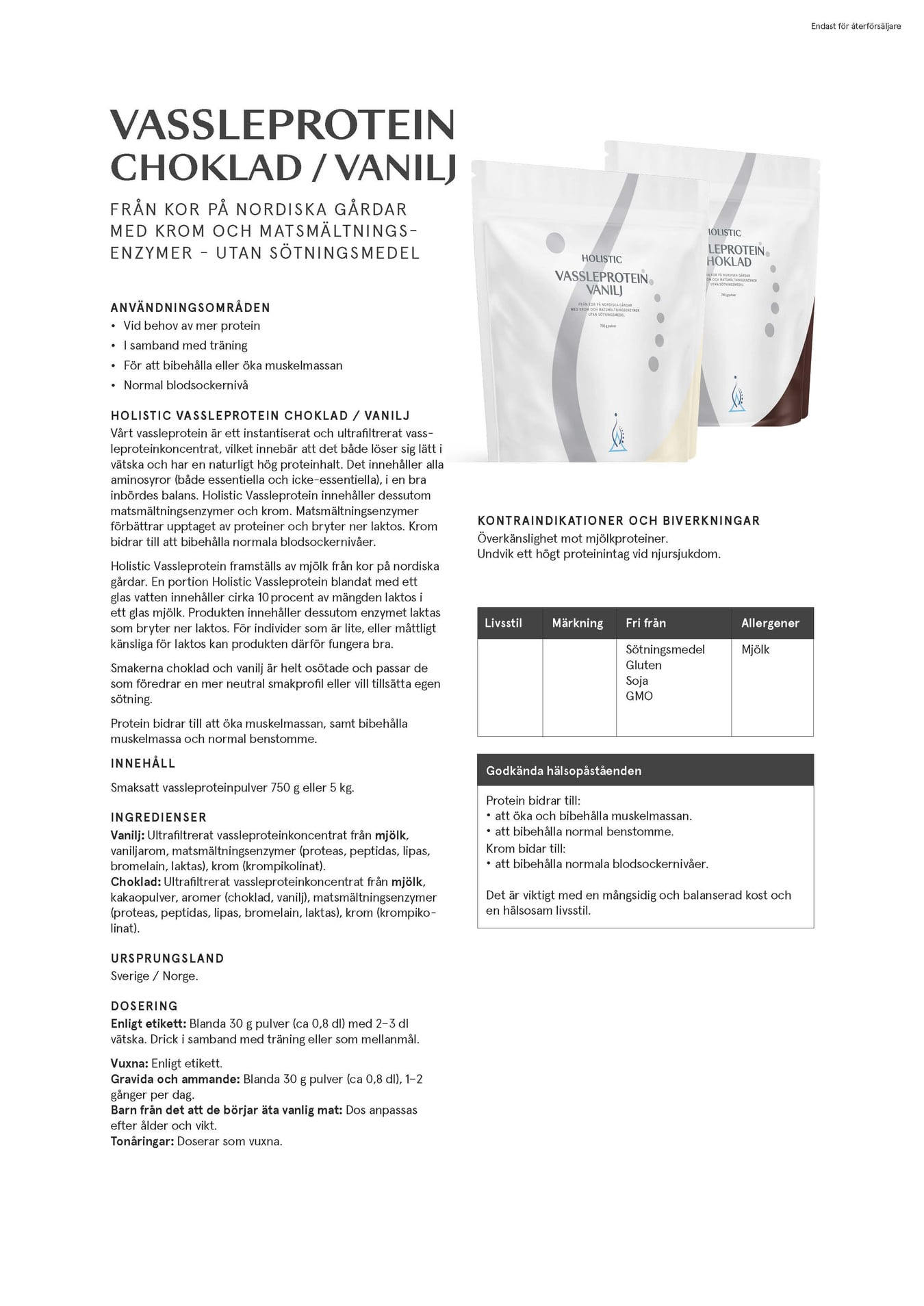 Holistic Vassleprotein, 750 g
