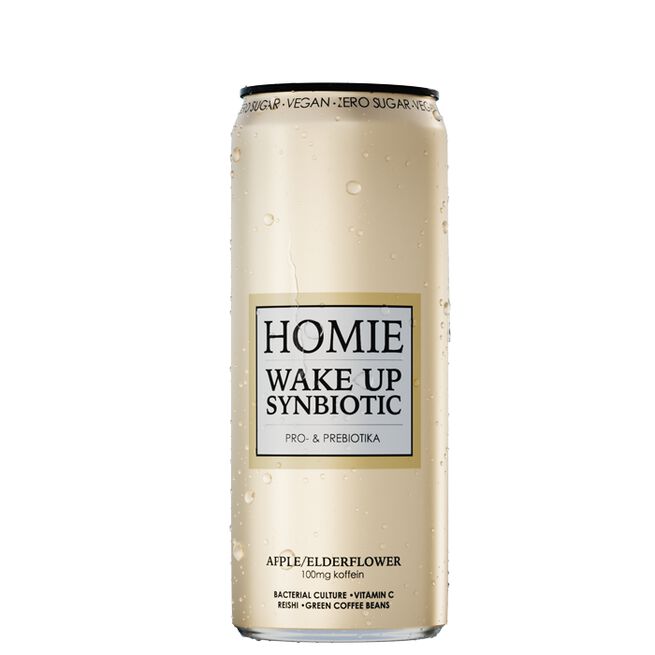 Homie life in balance 24 x Wake Up Synbiotic Funktionsdryck 330 ml Äpple och fläder
