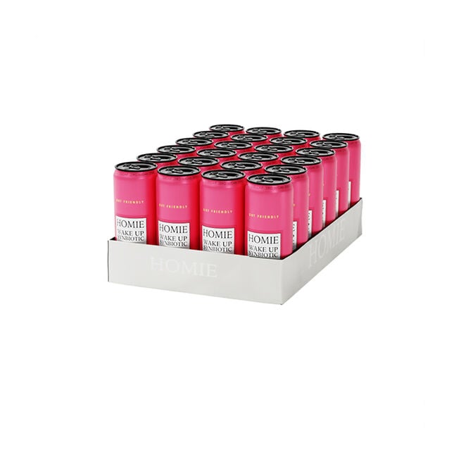 Homie life in balance 24 x Wake Up Synbiotic Funktionsdryck 330 ml Strawberry Lemonade