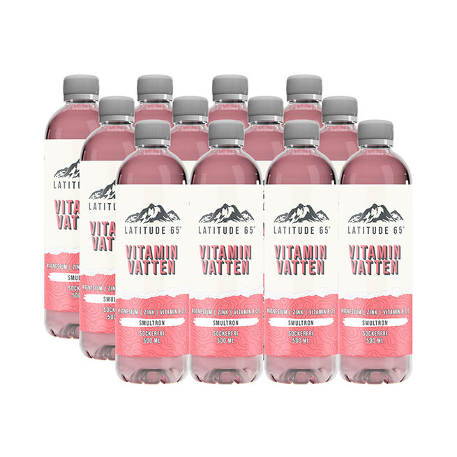 Latitude 65 12 x Latitude 65, Vitaminvatten, 500 ml Smultron