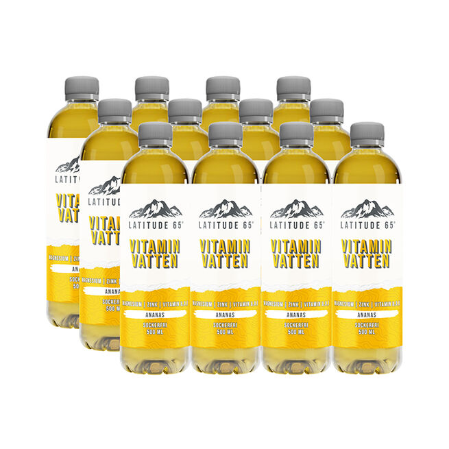 Latitude 65 12 x Latitude 65, Vitaminvatten, 500 ml Ananas