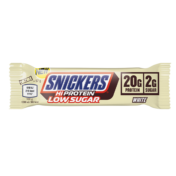 Mars 12 x Snickers High Protein Bar Low Sugar 57 g Vit Choklad