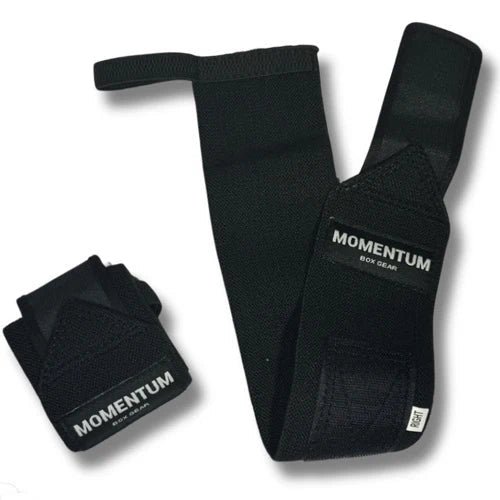 Momentum Box Gear Elastic Wrist Wraps - Black
