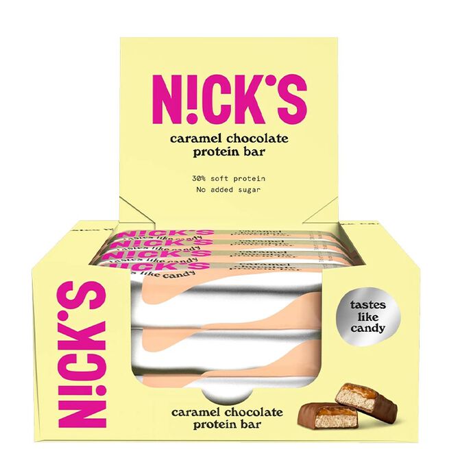 Nicks 12 x Proteinbar 50 g Karamell och choklad