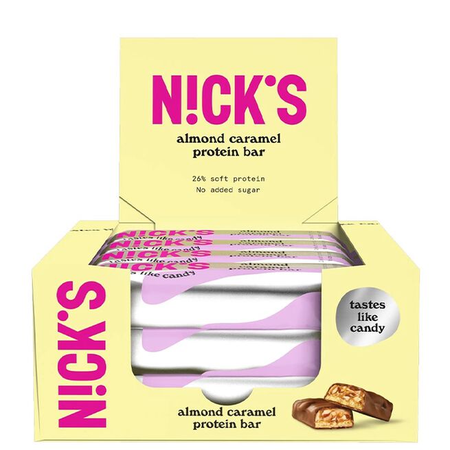 Nicks 12 x Proteinbar 50 g Mandel och karamell
