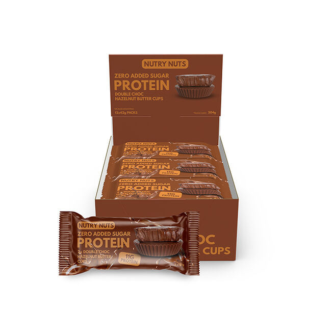 Nutry Nuts Låda Nutry Nuts Protein Peanut Butter Cups 42 g Double Choc Hazelnut