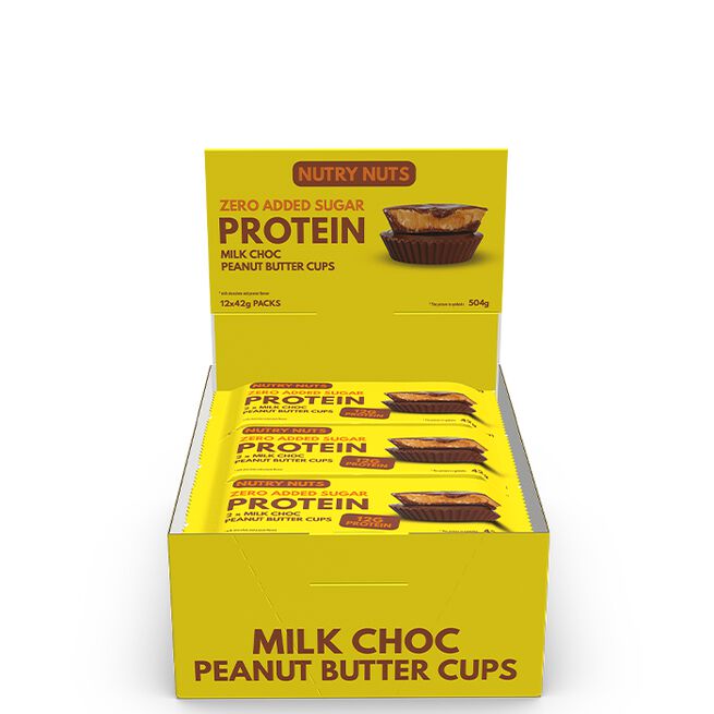 Nutry Nuts Låda Nutry Nuts Protein Peanut Butter Cups 42 g Milk Chocolate