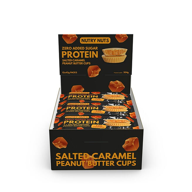 Nutry Nuts Låda Nutry Nuts Protein Peanut Butter Cups 42 g Salted Caramel