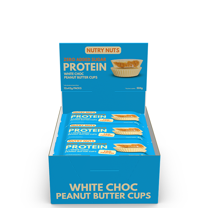 Nutry Nuts Låda Nutry Nuts Protein Peanut Butter Cups 42 g White Chocolate