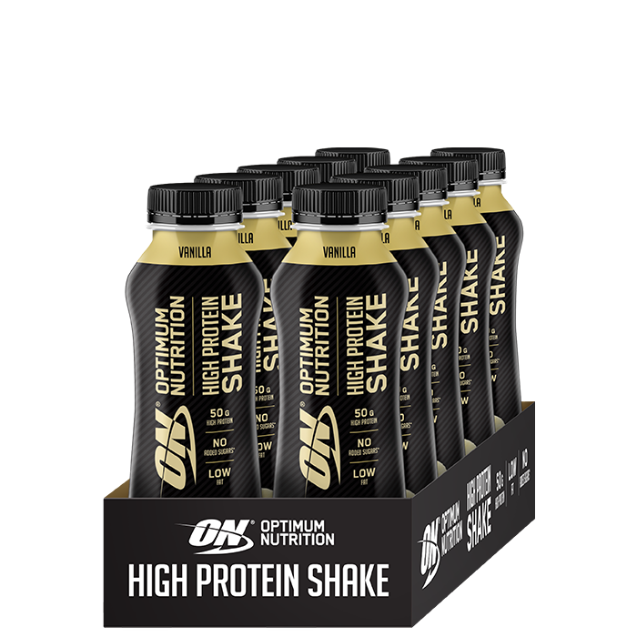 Optimum Nutrition 12 x Optimum High Protein Shake, 500 ml Vanilla