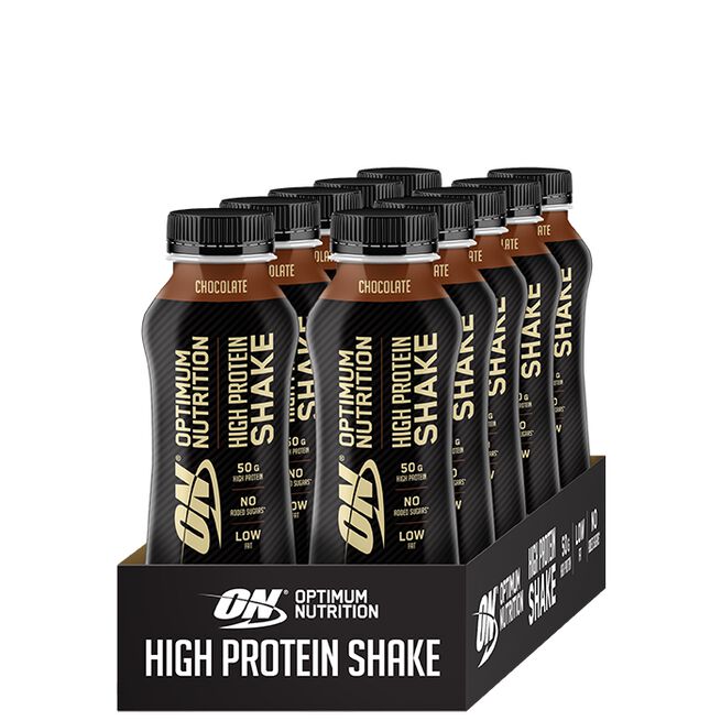 Optimum Nutrition 12 x Optimum High Protein Shake, 500 ml Chocolate