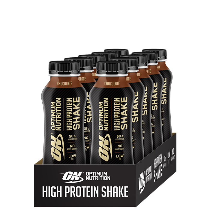 Optimum Nutrition 12 x Optimum High Protein Shake, 500 ml Chocolate