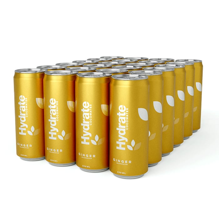 Plant Factory 24 x Hydrate Kolsyrat Kokosvatten Flak 330 ml Ginger