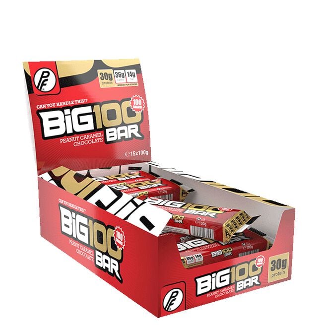 Proteinfabrikken 15 x Big 100 Proteinbar 100 g Peanøtt Karamell Sjokolade