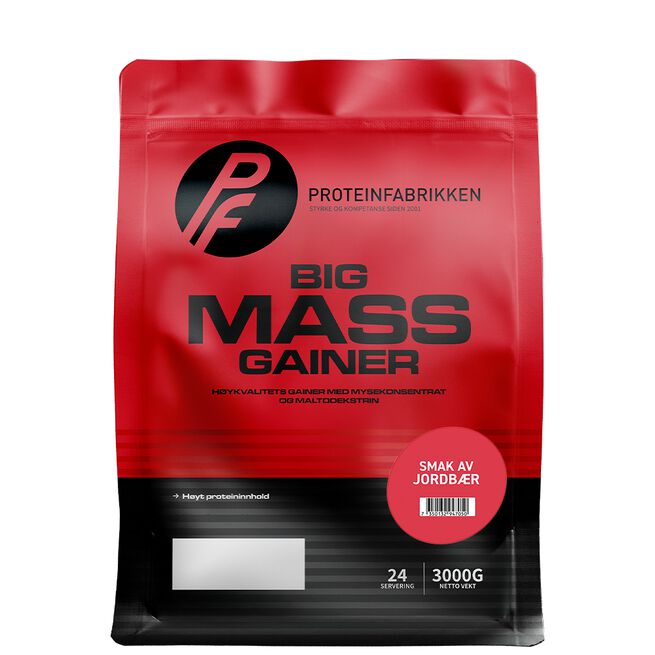 Proteinfabrikken Big Mass Gainer, 3000 g Jordbaer