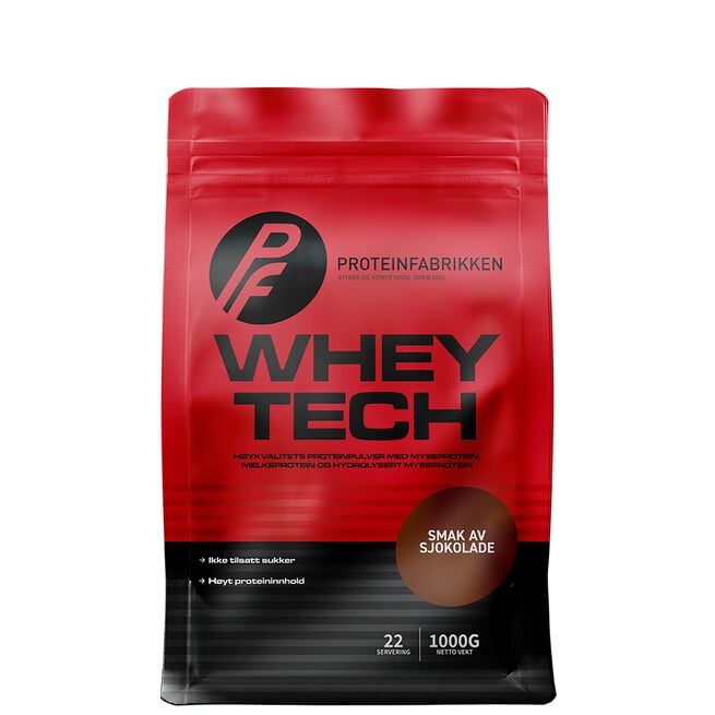 Proteinfabrikken Whey Tech Protein, 1 kg Sjokolade