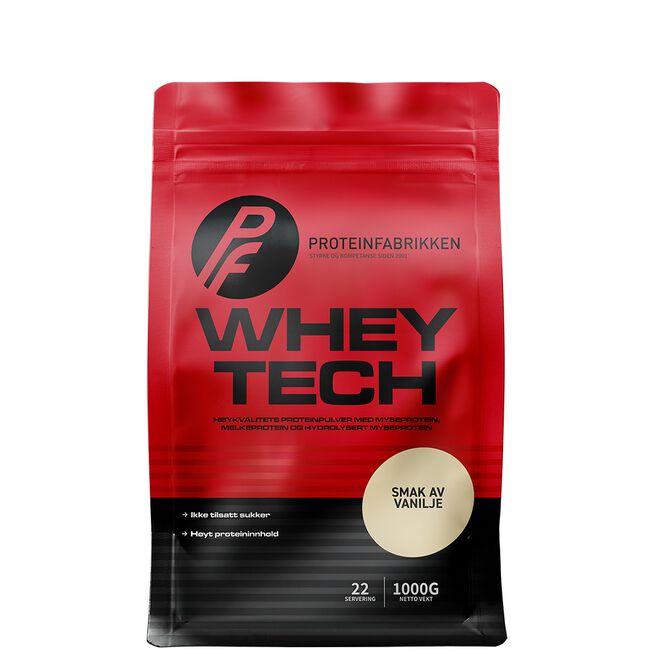 Proteinfabrikken Whey Tech Protein, 1 kg Vanilje