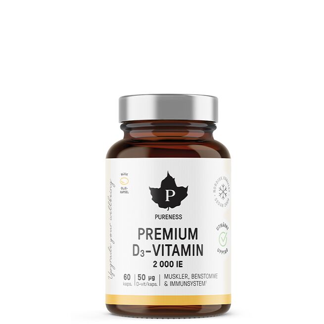 Pureness Premium D3-vitamin 2000 IE 60 kapslar