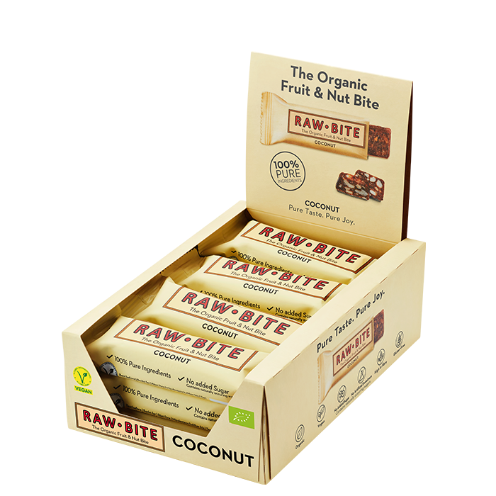 Rawbite 12 x Frukt & Nötbar 50 g Kokos
