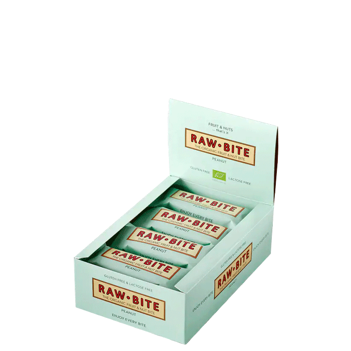 Rawbite 12 x Frukt & Nötbar 50 g Jordnöt