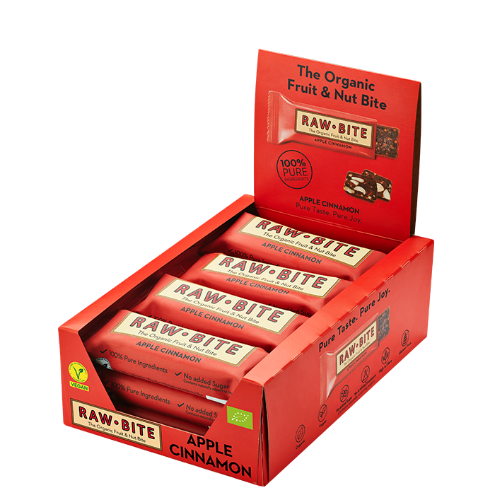 Rawbite 12 x Frukt & Nötbar 50 g Äpple & Kanel