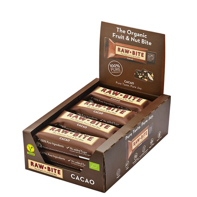 Rawbite 12 x Frukt & Nötbar 50 g Choklad