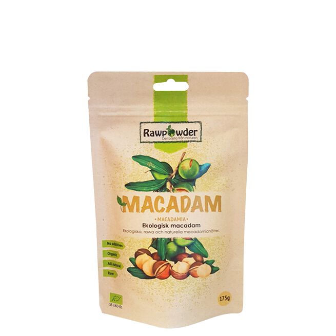 Rawpowder Ekologiska Naturella Macadamnötter 175 g