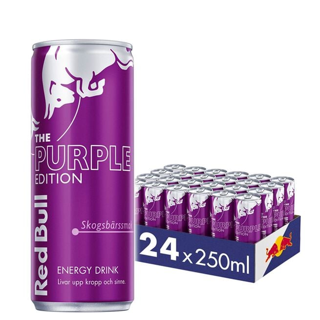 Red Bull 24 x Red Bull Energidryck Flak 250 ml Purple Edition Skogsbär