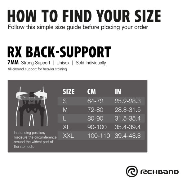 Rehband RX Original Ryggstöd 7mm Blå Blue / XL