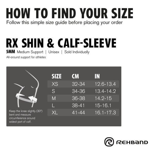 Rehband RX Shin/Calf Sleeve Black / XL