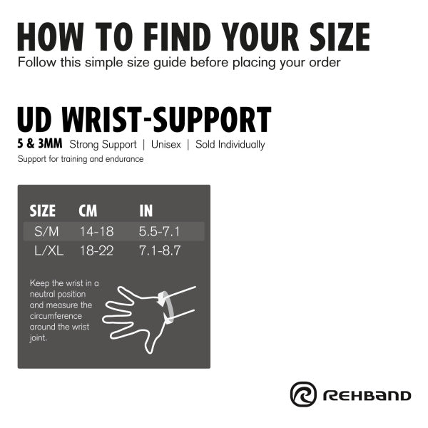 Rehband UD Wrist Brace 5mm Black / Right / L-XL