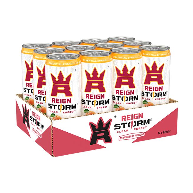 REIGN 12 x Reign Storm Energy 335 ml 2 kr pant Strawberry Apricot