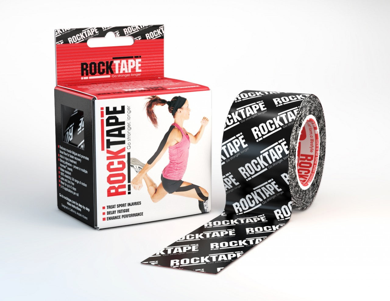 Rock Tape Rocktape Svart Logo 5cm x 5m