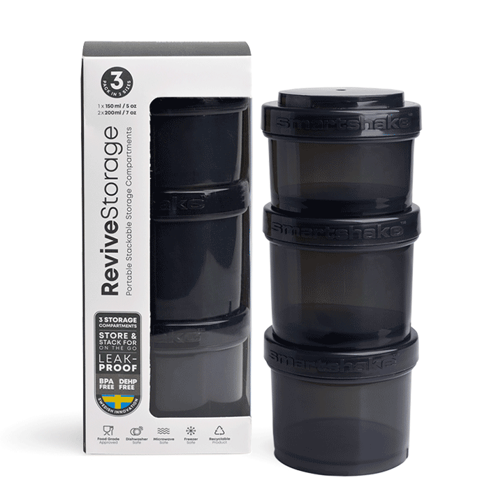 Smartshake Revive Storage 3 pack Svart 1x150 ml 2x200 ml