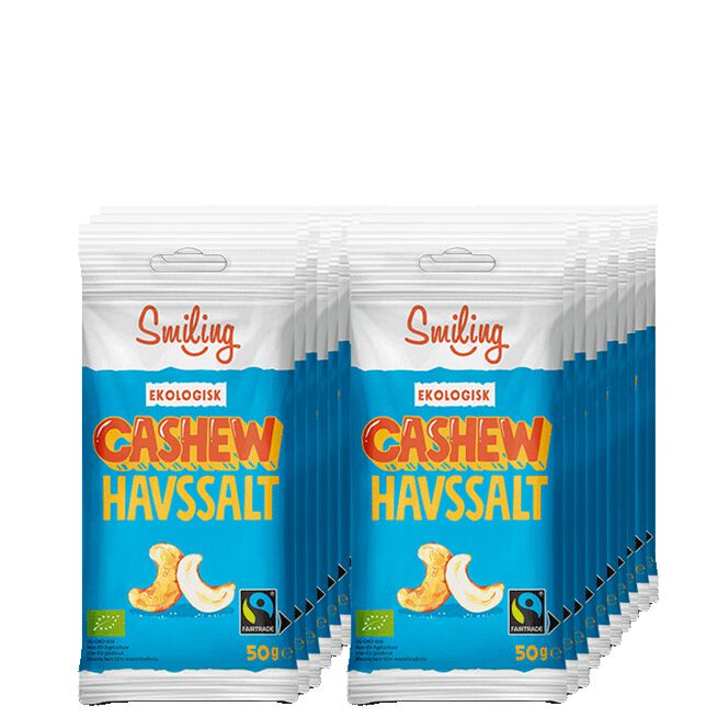 Smiling 20 x Naturgodis Cashewnötter 50 g