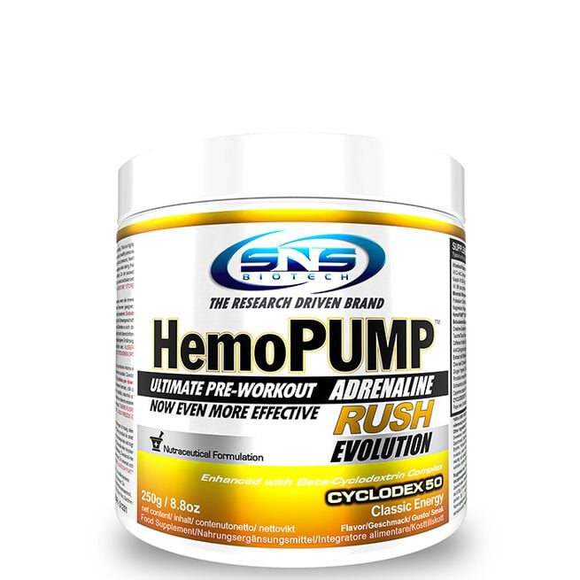 SNS Biotech HemoPUMP Adrenaline Rush PWO 250 g Classic Energy