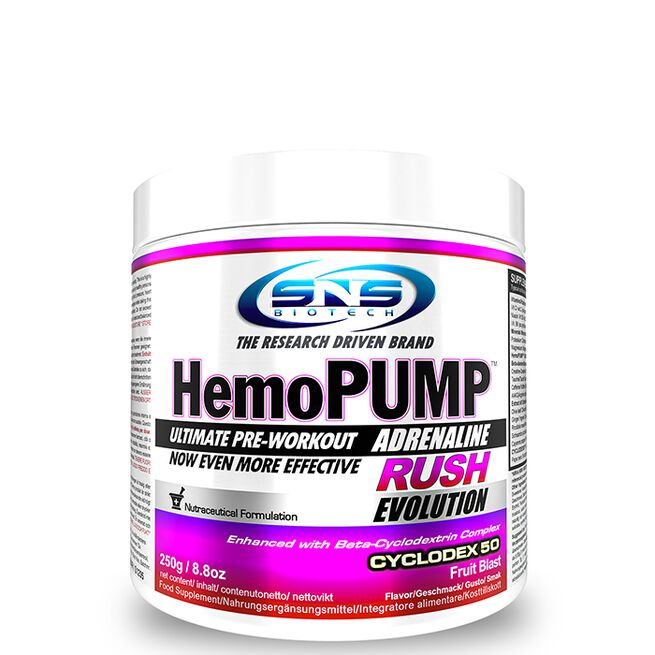 SNS Biotech HemoPUMP Adrenaline Rush PWO 250 g Fruit Blast