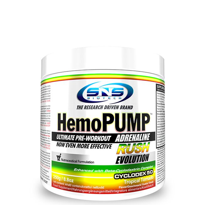 SNS Biotech HemoPUMP Adrenaline Rush PWO 250 g Tropical Tornado