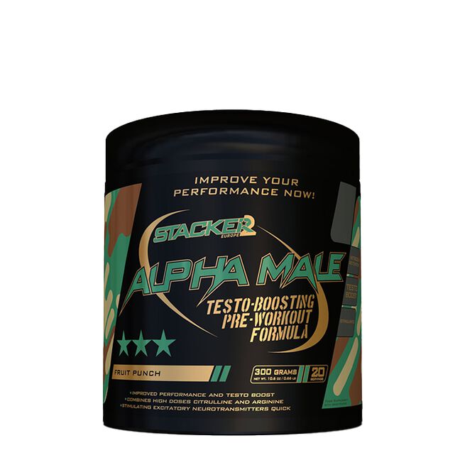 STACKER2 Europe Alpha Male, 300 g, Testo Boosting Pre-Workout Fruit Punch