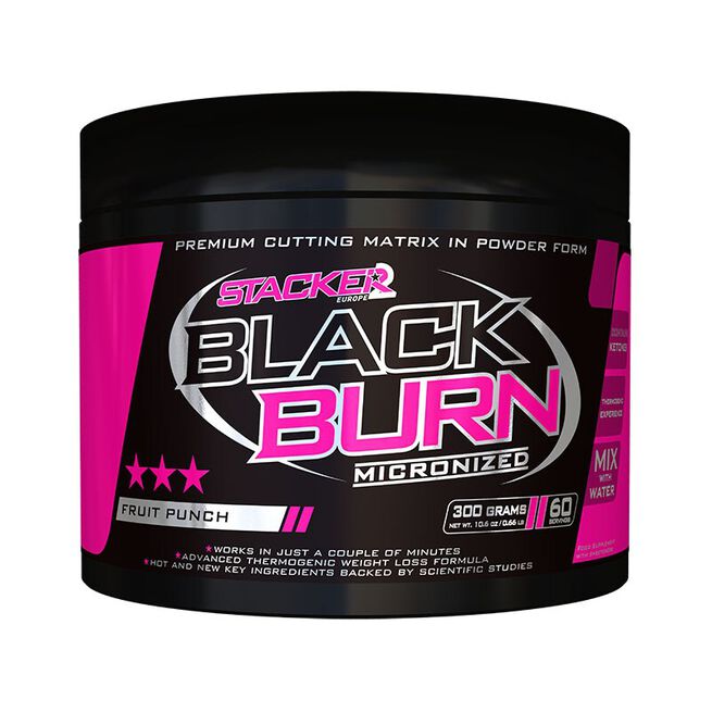 STACKER2 Europe Black Burn Micronized Fettförbrännare Fruit Punch 300 g