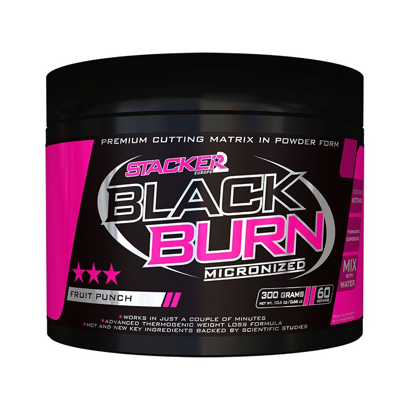 STACKER2Europe Black Burn Micronized Fettförbrännare 300 g Fruit Punch