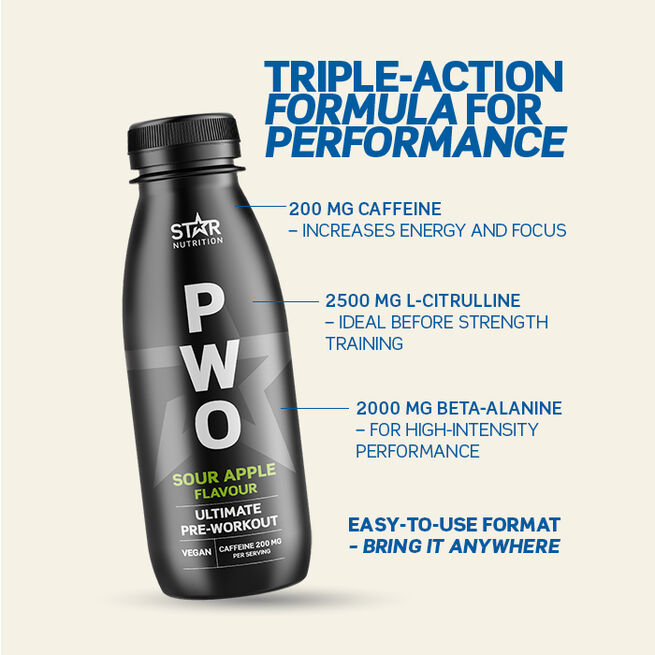 Star Nutrition 12 x PWO Drink 330 ml Sour Apple