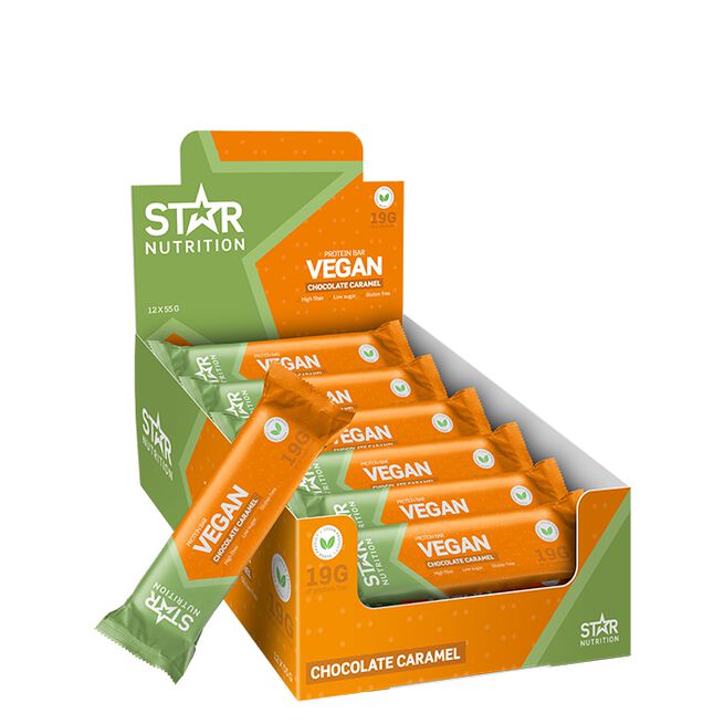 Star Nutrition 12 x Vegan Proteinbar 55 g Caramel Chocolate