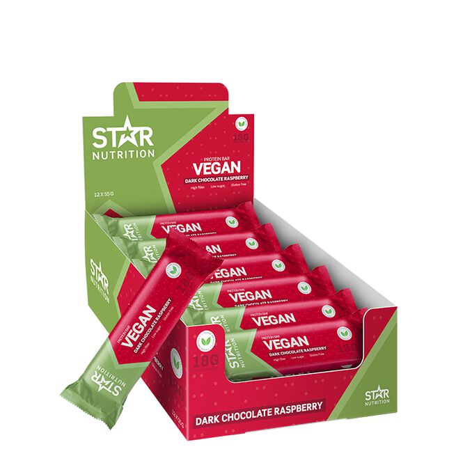 Star Nutrition 12 x Vegan Proteinbar 55 g Raspberry Chocolate