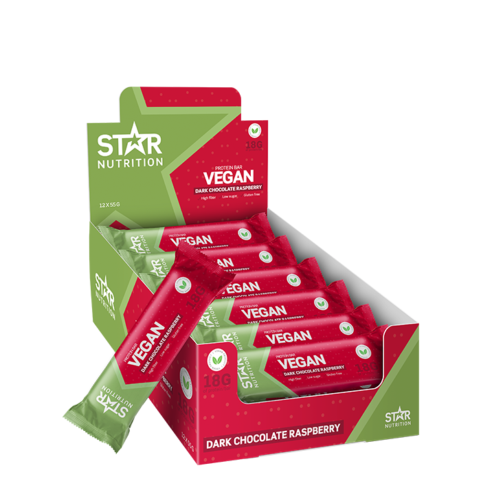 Star Nutrition 12 x Vegan Proteinbar 55 g Raspberry Chocolate