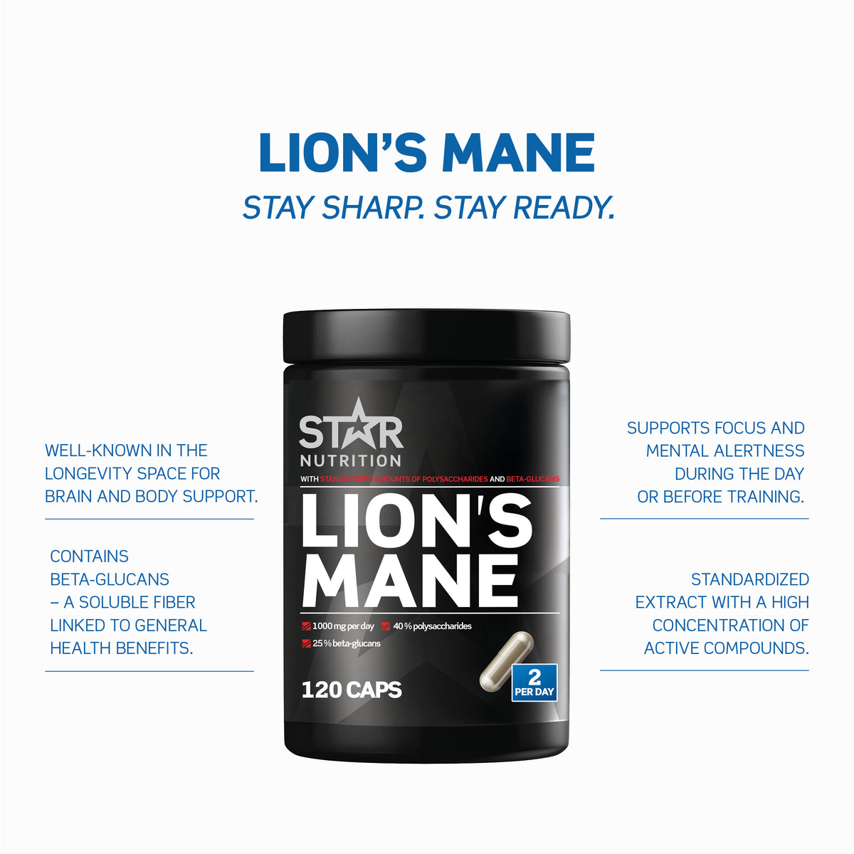 Star Nutrition Lion's Mane 120 kapslar