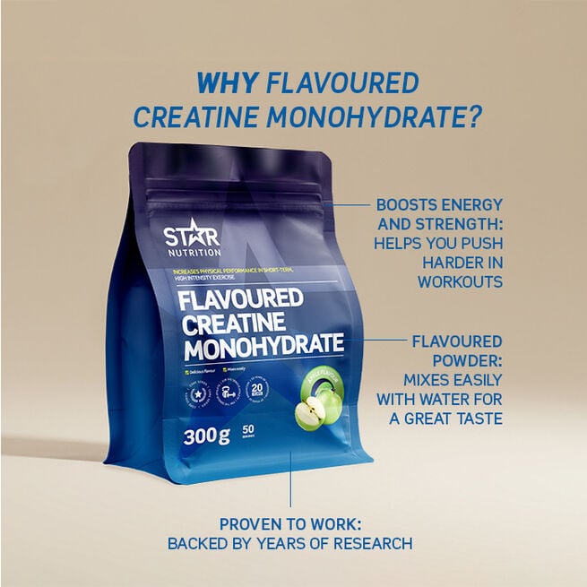 Star Nutrition Smaksatt Kreatin Monohydrat 300 g Green Apple - NEW