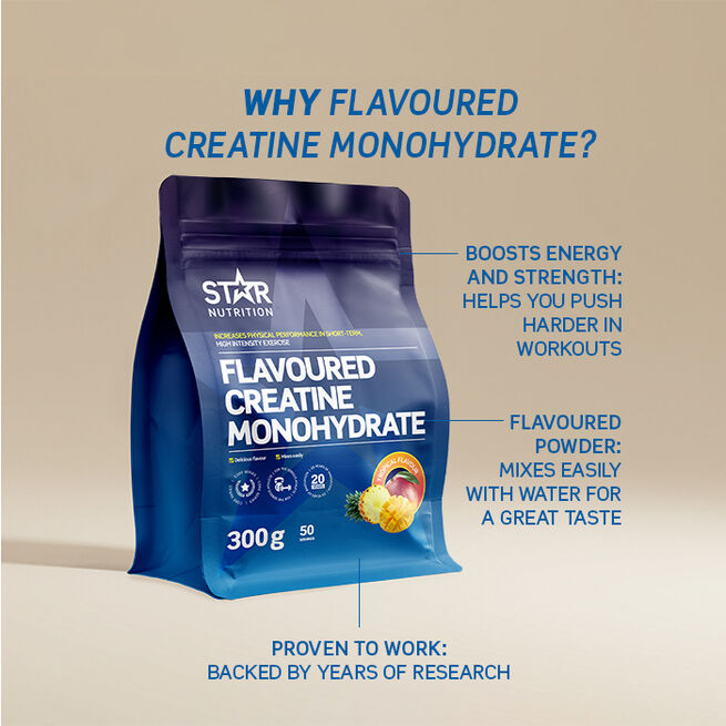 Star Nutrition Smaksatt Kreatin Monohydrat 300 g Tropical - NEW