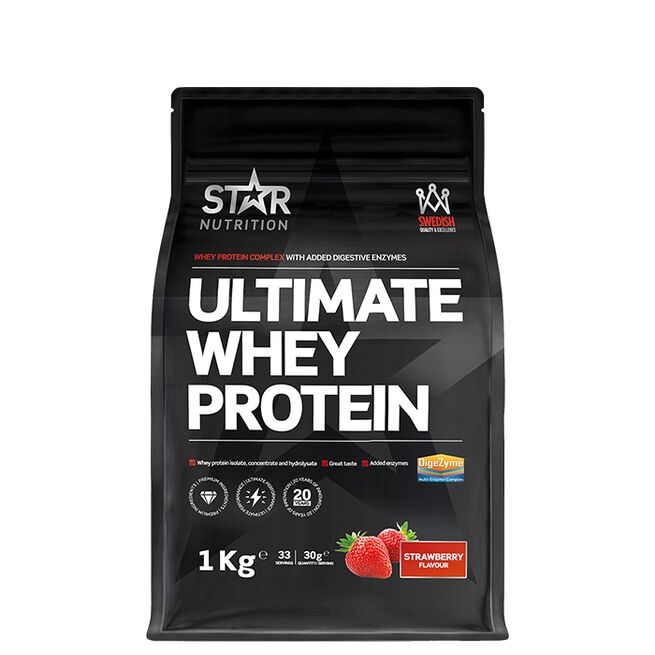 Star Nutrition Ultimate Whey Vassleprotein 1 kg Strawberry