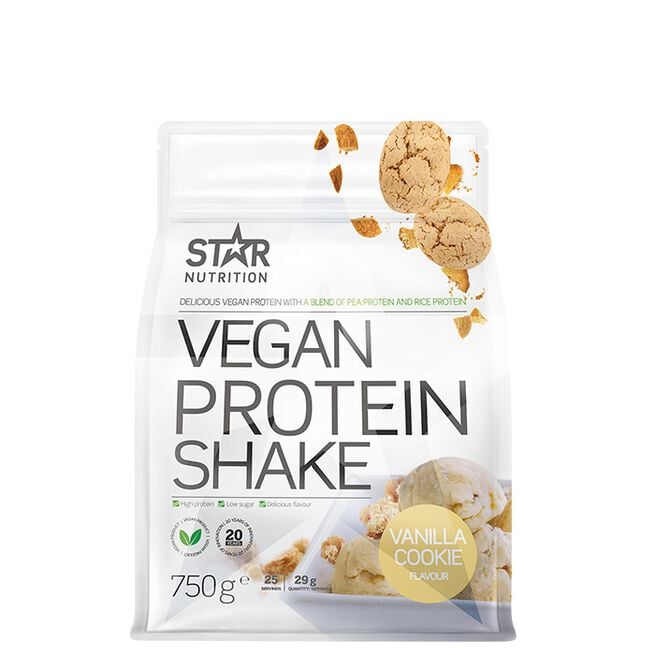 Star Nutrition Vegan Protein Shake Veganskt Proteinpulver 750 g Vanilla Cookie